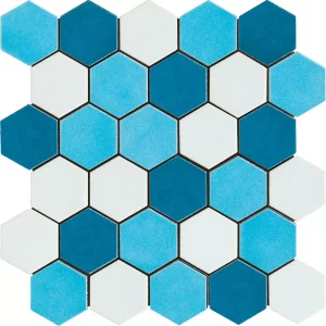 Mosaico Mix Esagona Azzurro 27x27 1